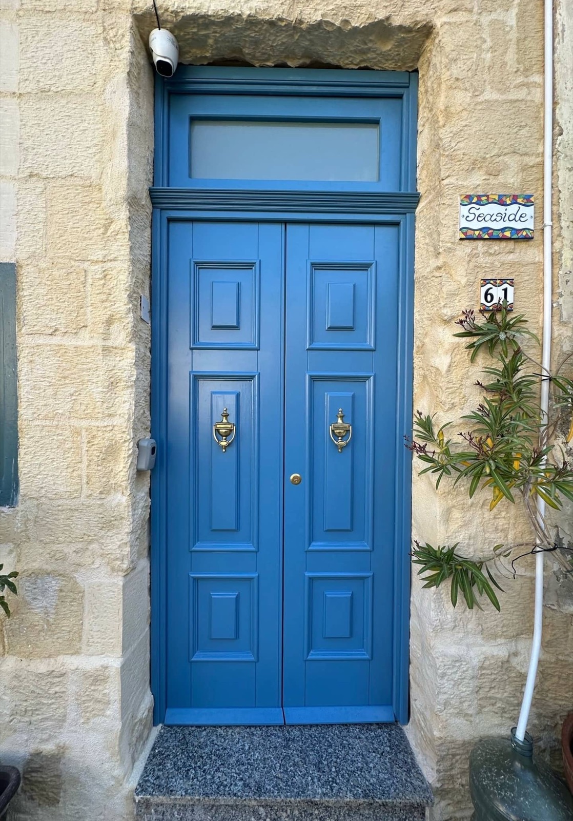 Traditional Maltese main door of the Senglea townhouse